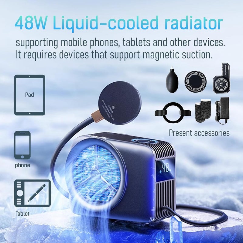 VALUEAGLE Magnetic Phone Cooler, Phone Cooler Phone, pad Cooler, Phone Radiator with Liquid Cooling,Freeze in 15s, noiseless Cooling,for Phone/Tablet/Pad (Don't Support Wireless Charging) - Image 3